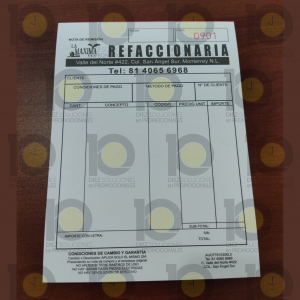 Notas de remisión en bond 1/4 cta