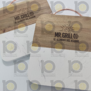 Tabla para picar de madera y mármol con grabado láser